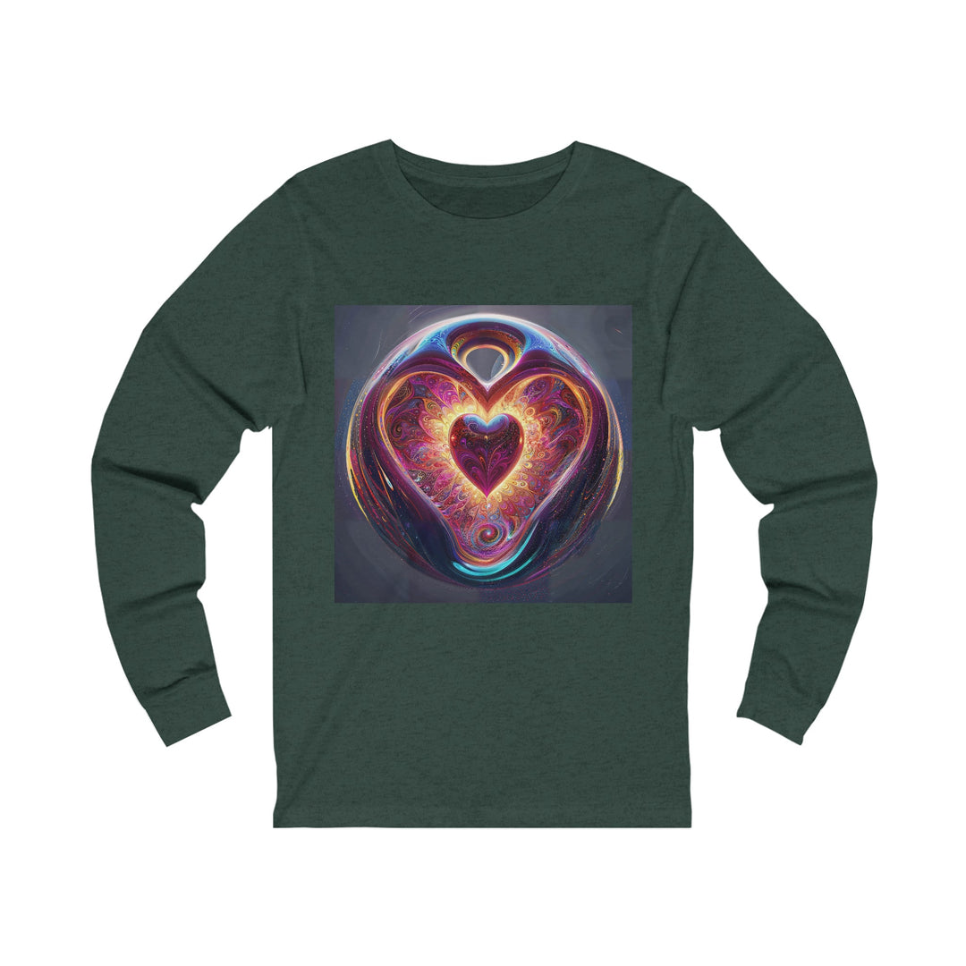 Cosmic Love Spiral - Unisex Jersey Long Sleeve Tee - Long-sleeve - g(0D·IO) - S - Heather Forest -