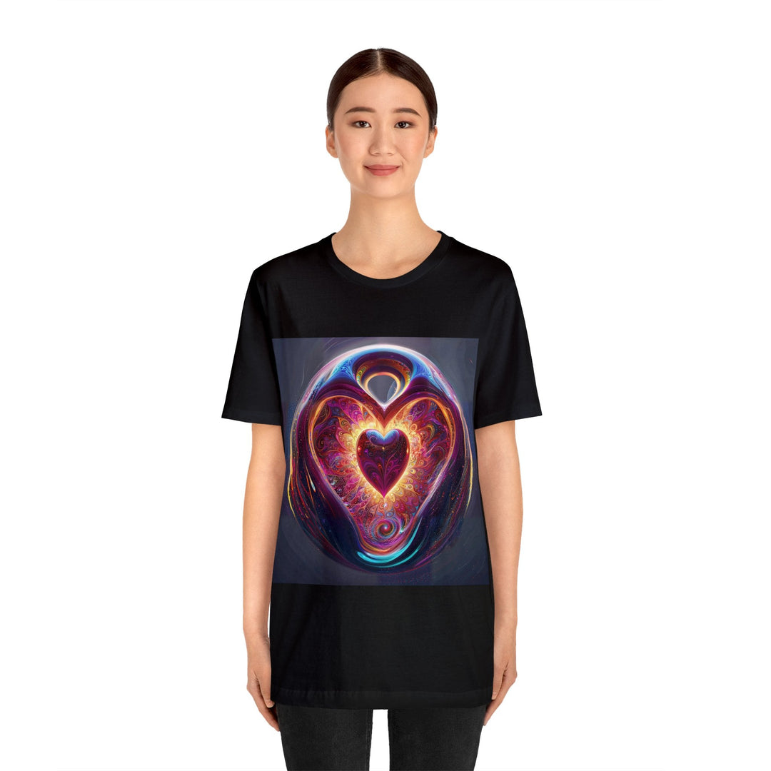 Cosmic Love Spiral - Unisex Jersey Short Sleeve Tee - T-Shirt - g(0D·IO) - Black - S -