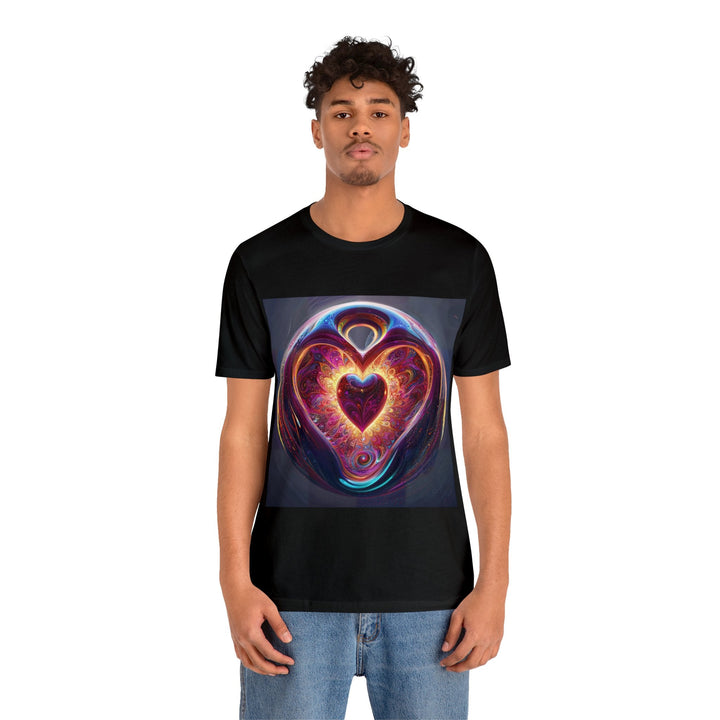 Cosmic Love Spiral - Unisex Jersey Short Sleeve Tee - T-Shirt - g(0D·IO) - Black - S -