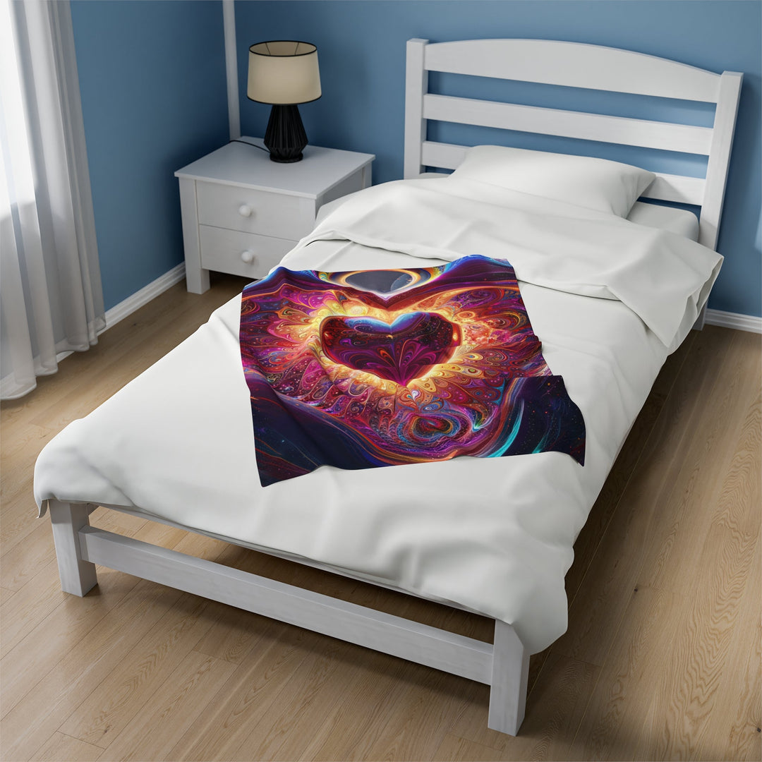 Cosmic Love Spiral - Velveteen Plush Blanket - All Over Prints - g(0D·IO) - 30" × 40" - -