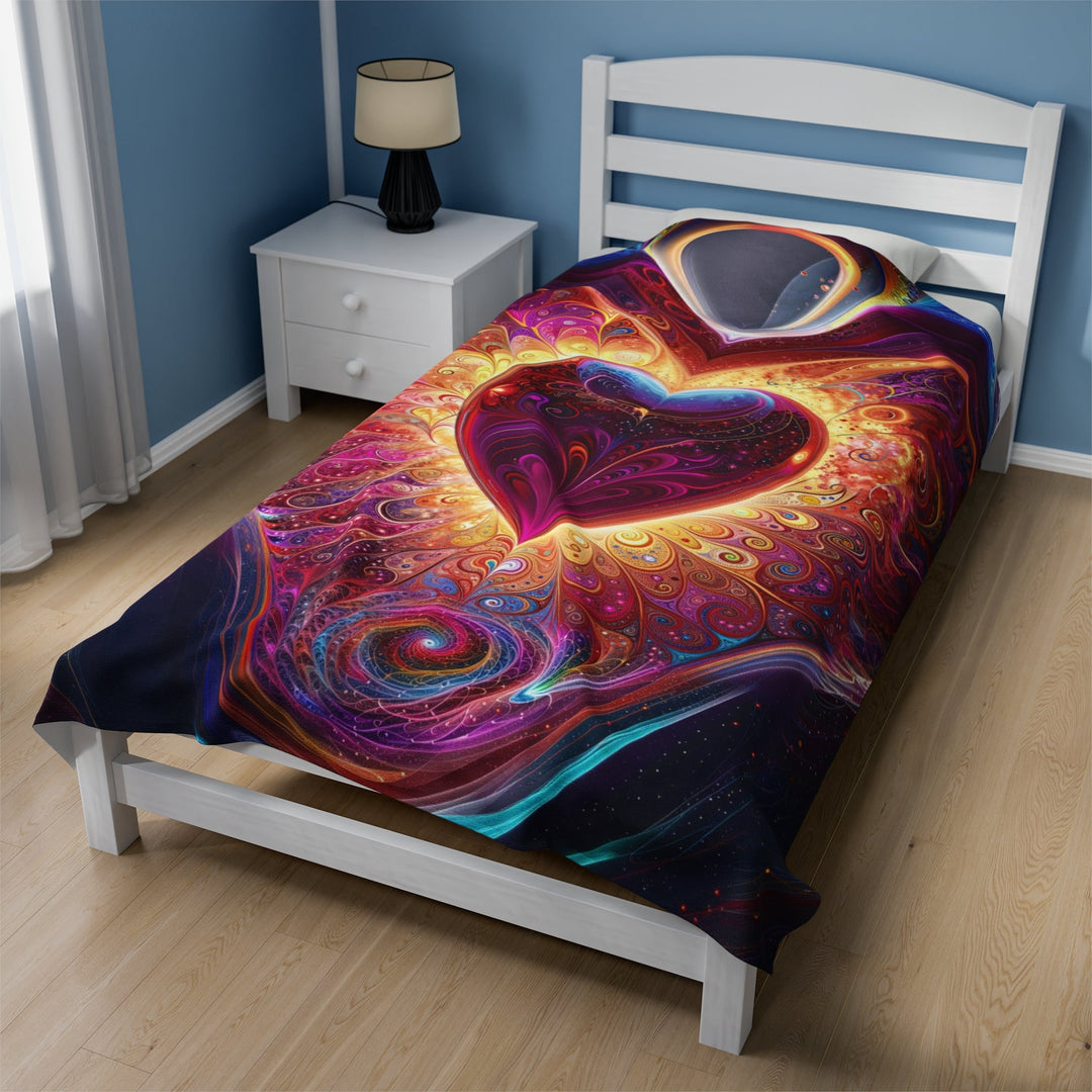 Cosmic Love Spiral - Velveteen Plush Blanket - All Over Prints - g(0D·IO) - 30" × 40" - -