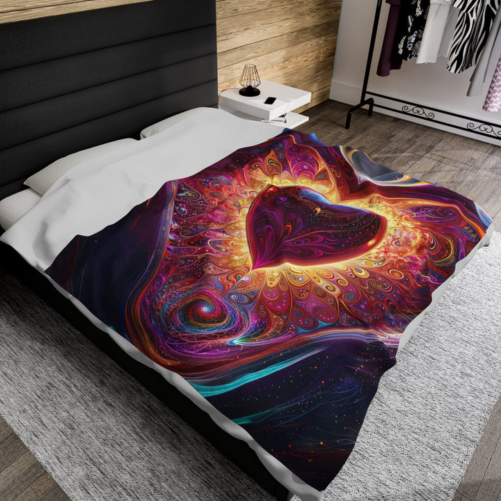 Cosmic Love Spiral - Velveteen Plush Blanket - All Over Prints - g(0D·IO) - 30" × 40" - -