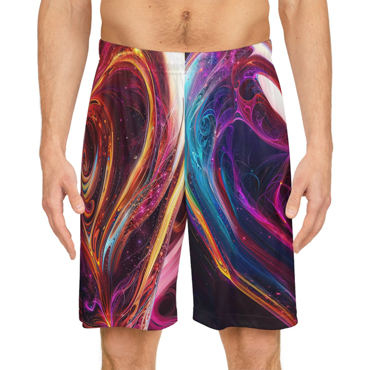 Cosmic Love Swirl - AOP Basketball Shorts - All Over Prints - g(0D·IO) - Seam thread color automatically matched to design - XS -