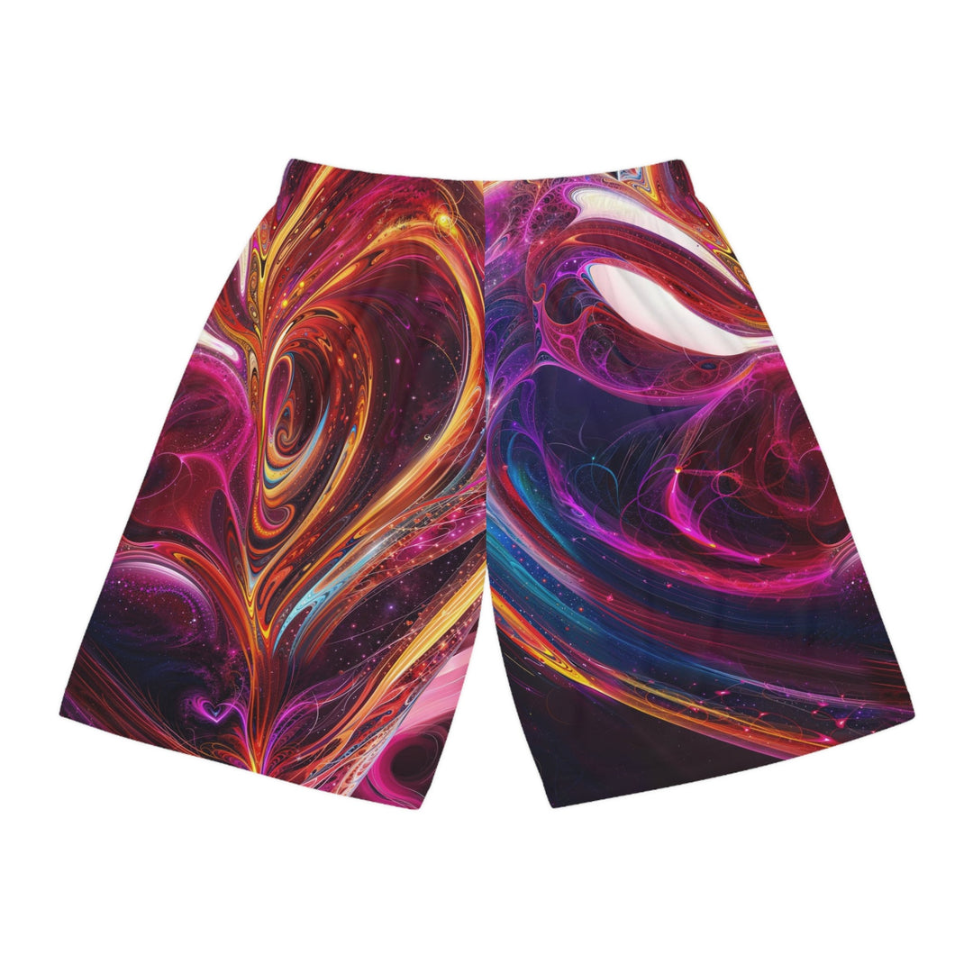 Cosmic Love Swirl - AOP Basketball Shorts - All Over Prints - g(0D·IO) - Seam thread color automatically matched to design - XS -