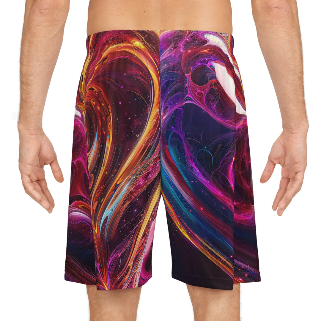 Cosmic Love Swirl - AOP Basketball Shorts - All Over Prints - g(0D·IO) - Seam thread color automatically matched to design - XS -