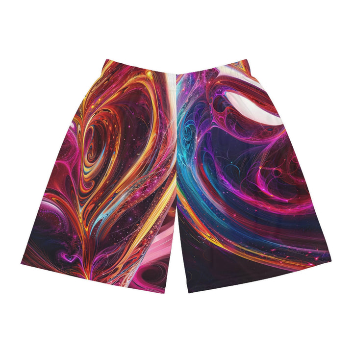 Cosmic Love Swirl - AOP Basketball Shorts - All Over Prints - g(0D·IO) - Seam thread color automatically matched to design - XS -