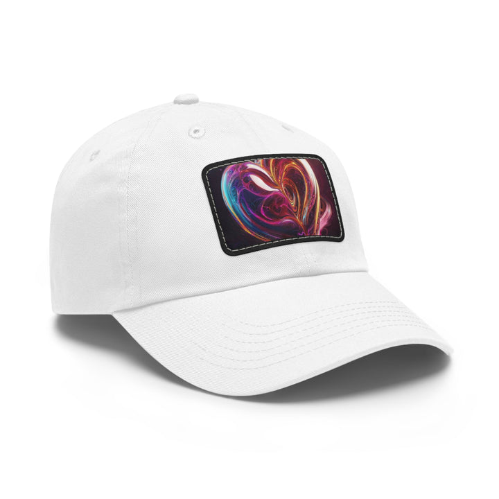 Cosmic Love Swirl - Dad Hat - Hats - g(0D·IO) - White / Black patch - Rectangle - One size