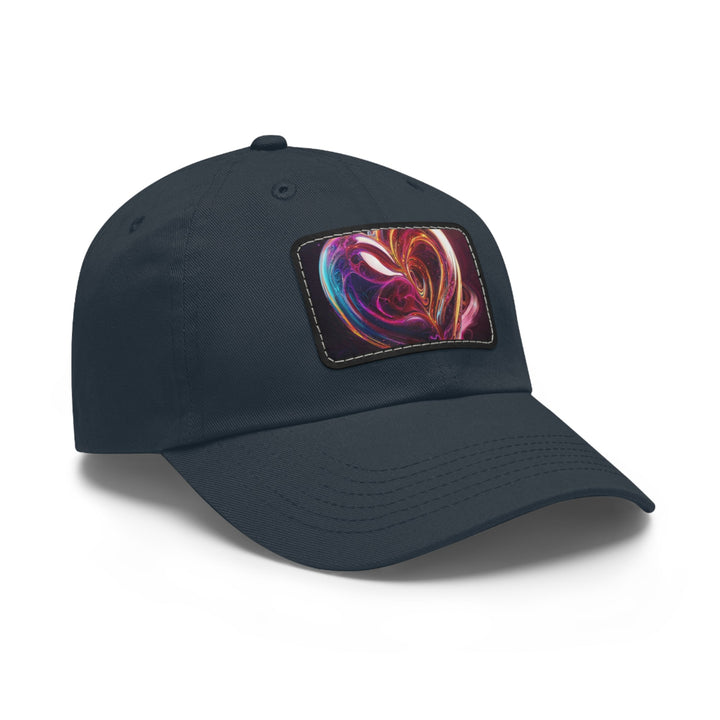 Cosmic Love Swirl - Dad Hat - Hats - g(0D·IO) - White / Black patch - Rectangle - One size