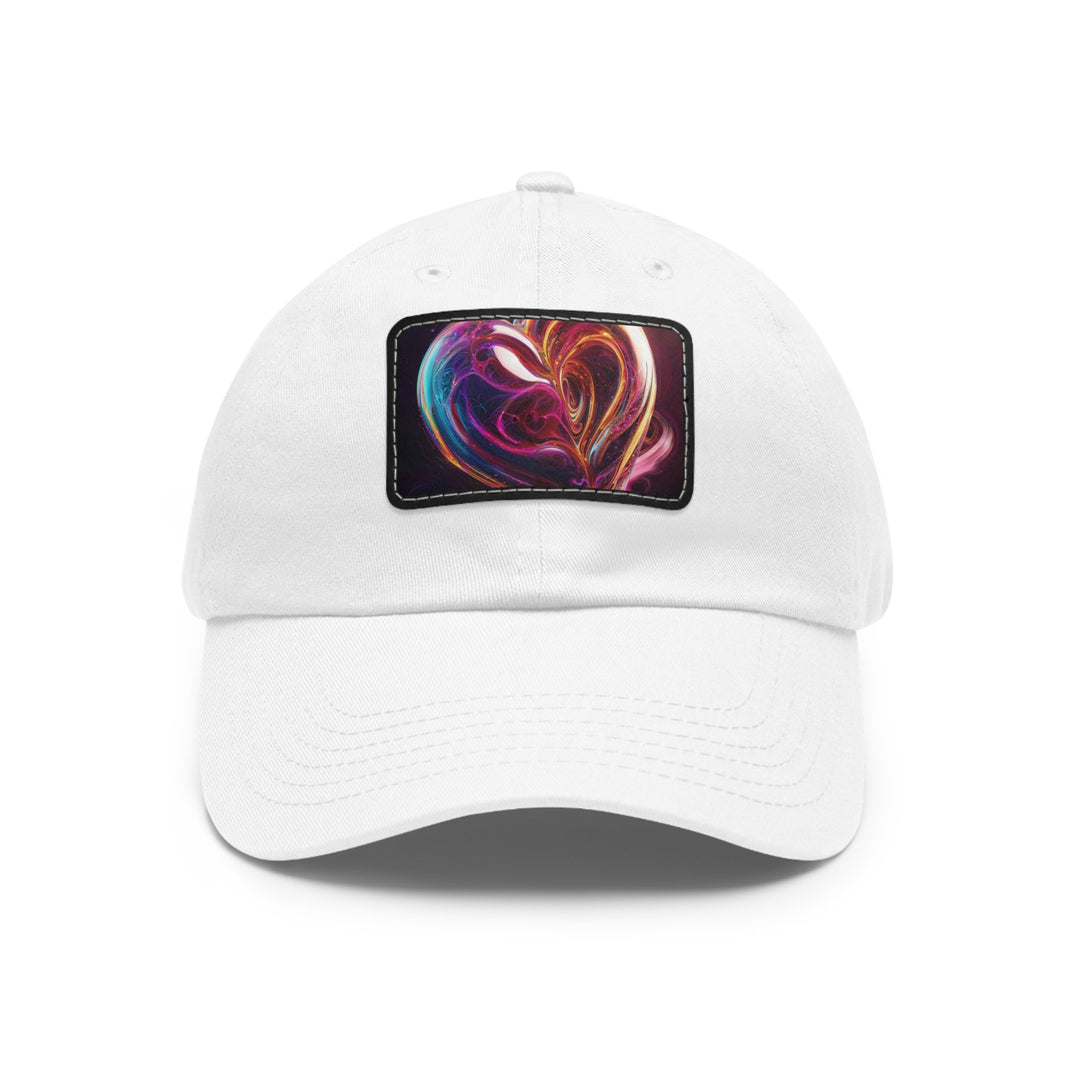 Cosmic Love Swirl - Dad Hat - Hats - g(0D·IO) - White / Black patch - Rectangle - One size