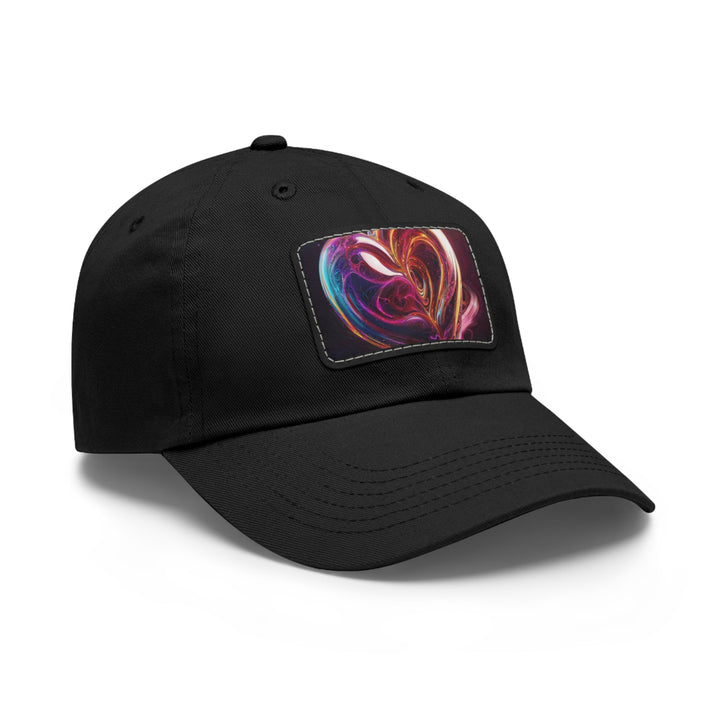 Cosmic Love Swirl - Dad Hat - Hats - g(0D·IO) - White / Black patch - Rectangle - One size