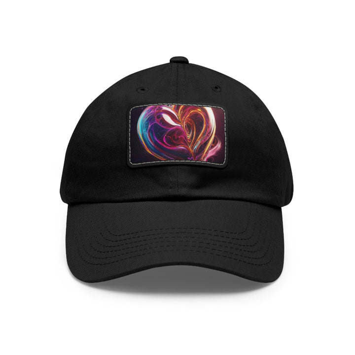 Cosmic Love Swirl - Dad Hat - Hats - g(0D·IO) - Black / Black patch - Rectangle - One size