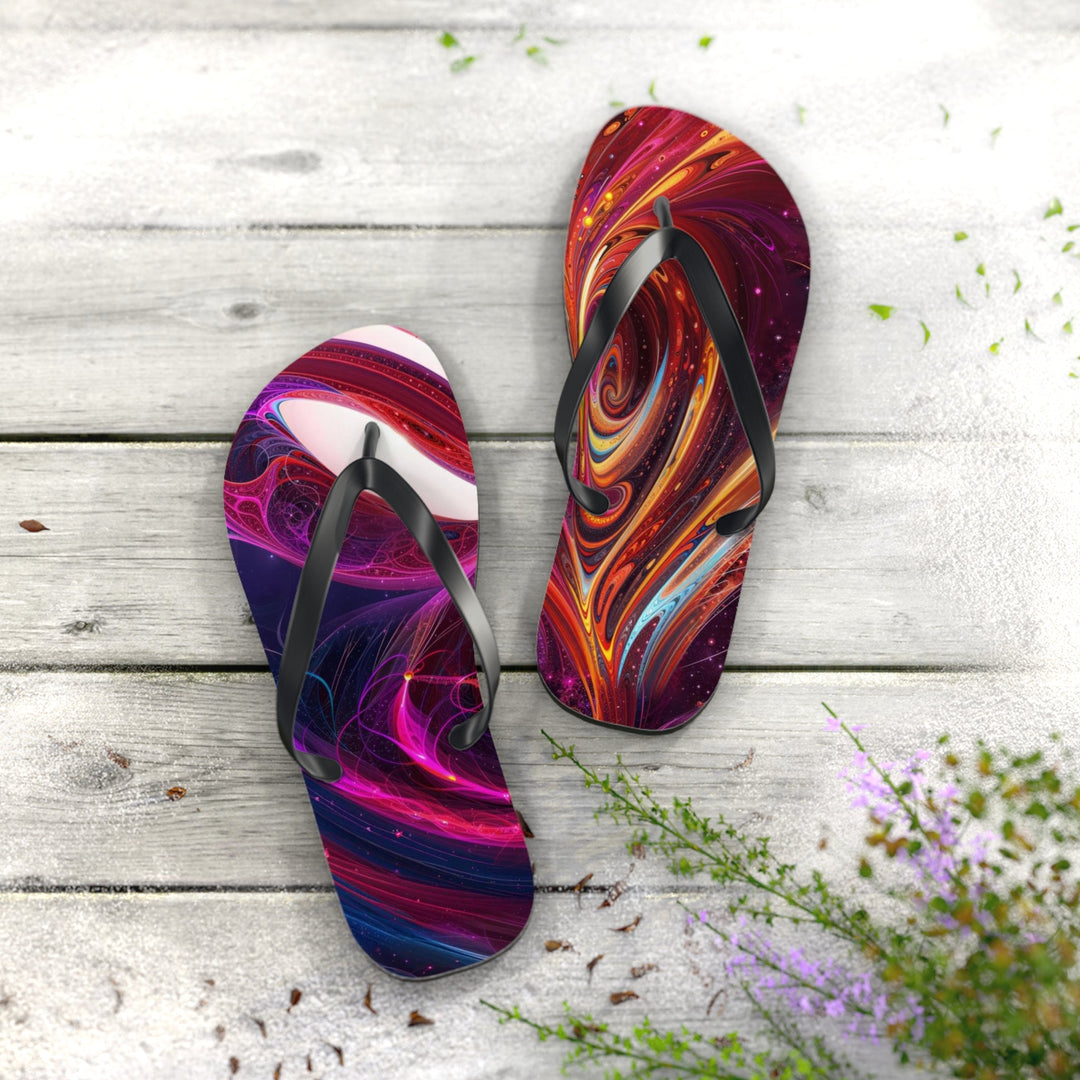 Cosmic Love Swirl - Flip Flops - Shoes - g(0D·IO) - XL - Black sole -