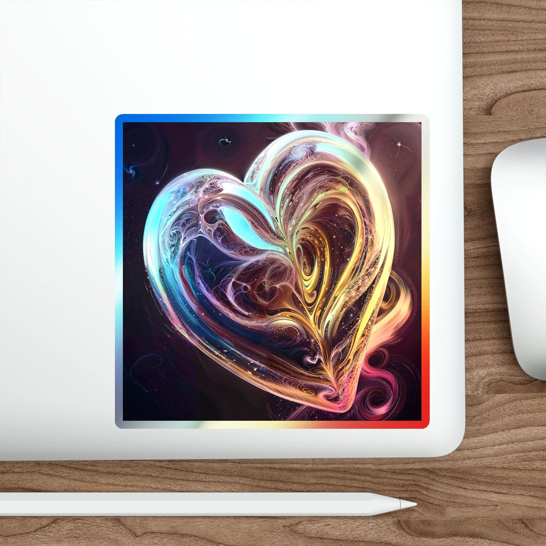 Cosmic Love Swirl - Holographic Die-Cut Sticker - Paper products - g(0D·IO) - 5" × 5" - Die-Cut - Holographic