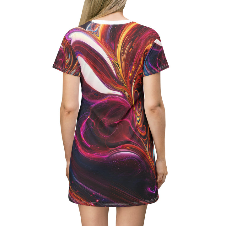 Cosmic Love Swirl - T-Shirt Dress - All Over Prints - g(0D·IO) - XS - -