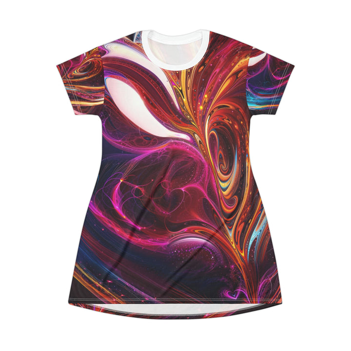 Cosmic Love Swirl - T-Shirt Dress - All Over Prints - g(0D·IO) - XS - -