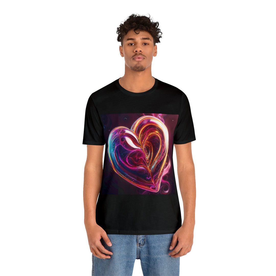 Cosmic Love Swirl - Unisex Jersey Short Sleeve Tee - T-Shirt - g(0D·IO) - Black - S -