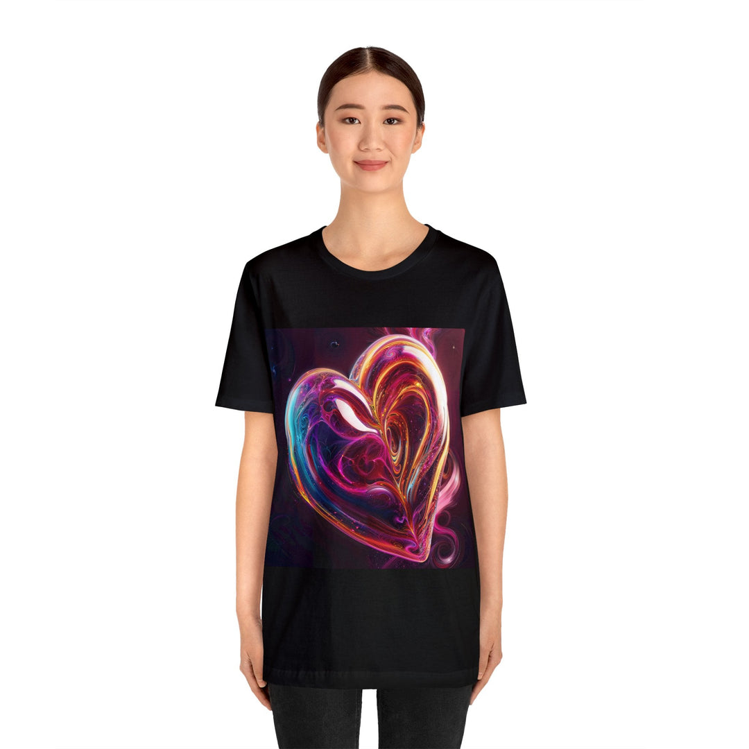 Cosmic Love Swirl - Unisex Jersey Short Sleeve Tee - T-Shirt - g(0D·IO) - Black - S -