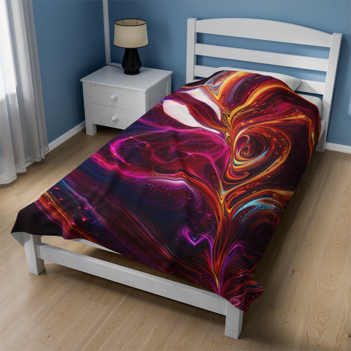 Cosmic Love Swirl - Velveteen Plush Blanket - All Over Prints - g(0D·IO) - 30" × 40" - -