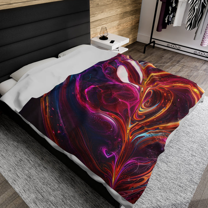 Cosmic Love Swirl - Velveteen Plush Blanket - All Over Prints - g(0D·IO) - 30" × 40" - -