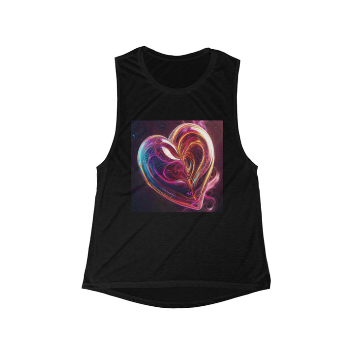 Cosmic Love Swirl - Women's Flowy Scoop Muscle Tank - Tank Top - g(0D·IO) - S - Black -