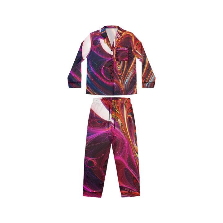 Cosmic Love Swirl - Women's Satin Pajamas - All Over Prints - g(0D·IO) - XS/S - Black -