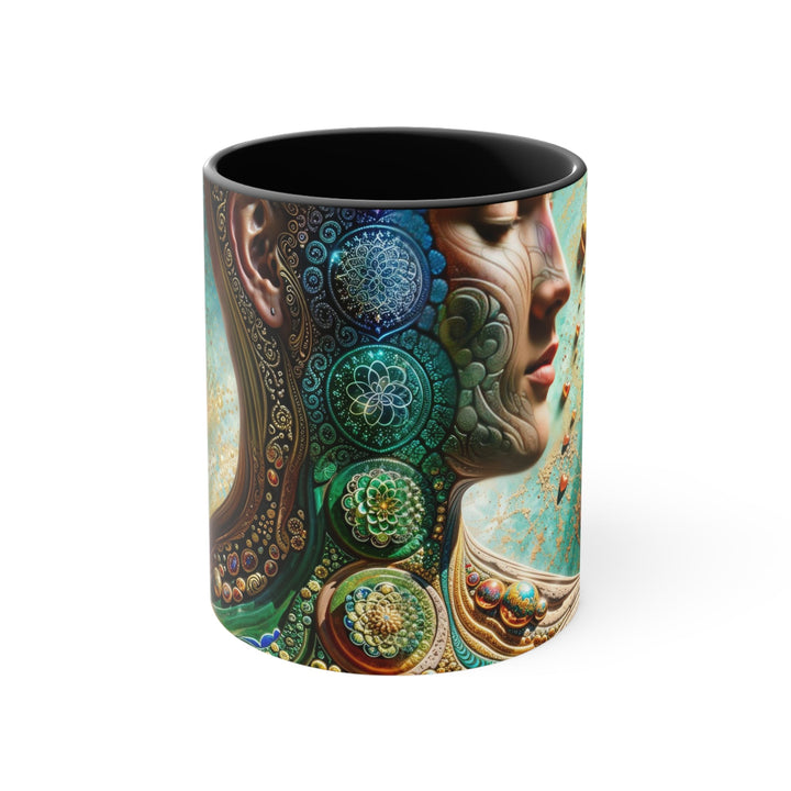 Cosmic Mandala Essence - Accent Coffee Mug - Mug - g(0D·IO) - Black - 11oz -