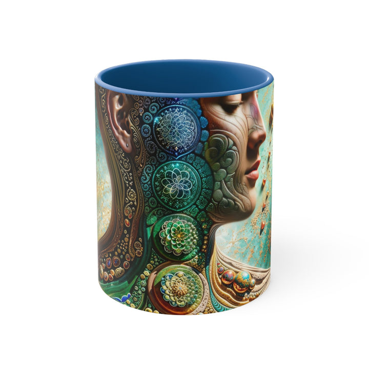 Cosmic Mandala Essence - Accent Coffee Mug - Mug - g(0D·IO) - Blue - 11oz -