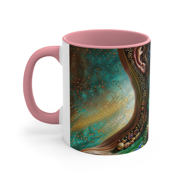 Cosmic Mandala Essence - Accent Coffee Mug - Mug - g(0D·IO) - Pink - 11oz -