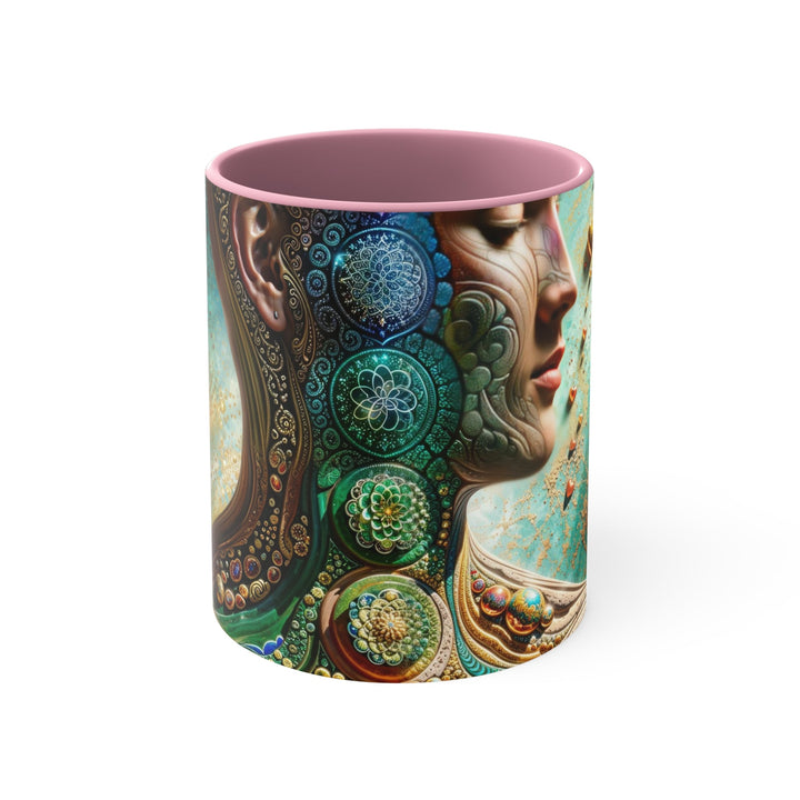 Cosmic Mandala Essence - Accent Coffee Mug - Mug - g(0D·IO) - Pink - 11oz -