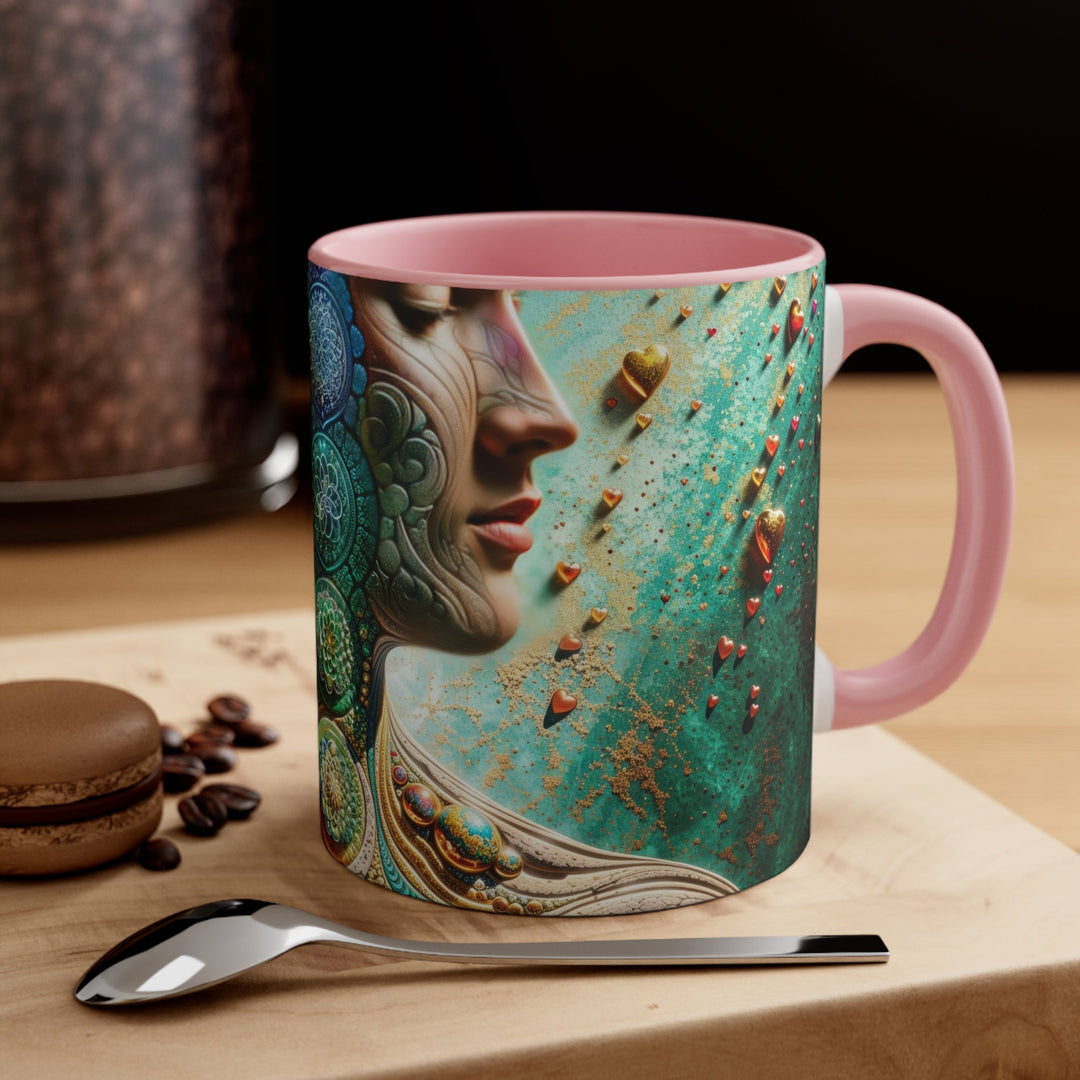 Cosmic Mandala Essence - Accent Coffee Mug - Mug - g(0D·IO) - Pink - 11oz -