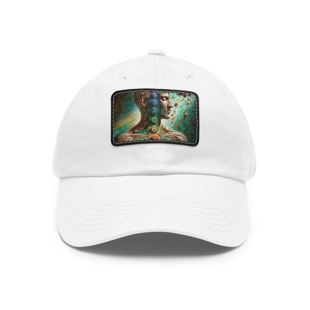 Cosmic Mandala Essence - Dad Hat - Hats - g(0D·IO) - White / Black patch - Rectangle - One size