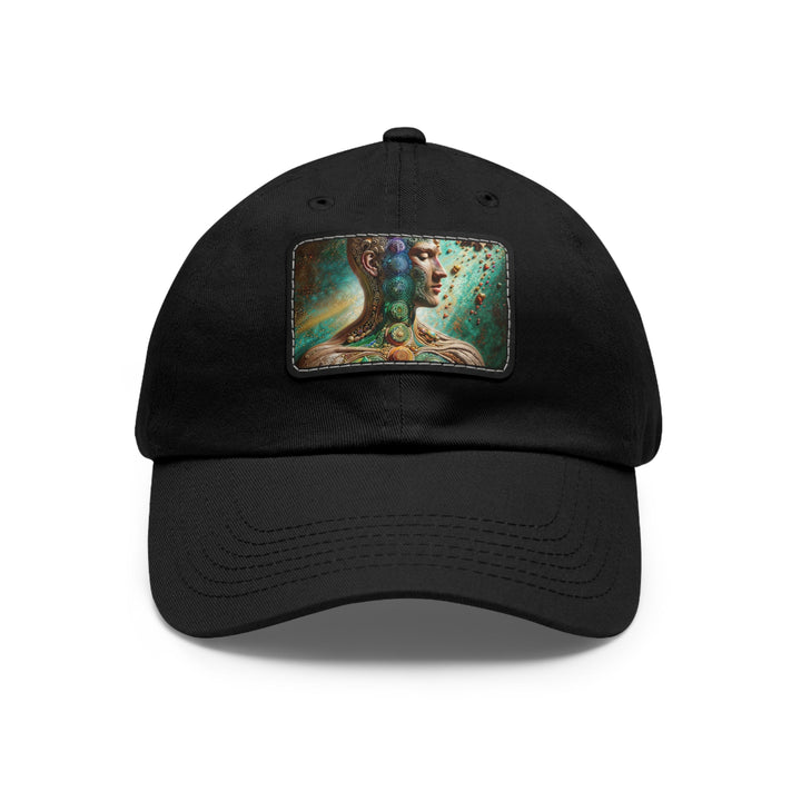 Cosmic Mandala Essence - Dad Hat - Hats - g(0D·IO) - Black / Black patch - Rectangle - One size