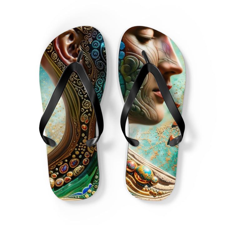 Cosmic Mandala Essence - Flip Flops - Shoes - g(0D·IO) - L - Black sole -