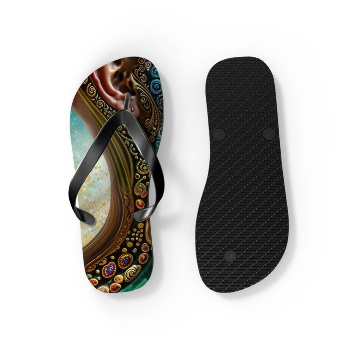 Cosmic Mandala Essence - Flip Flops - Shoes - g(0D·IO) - XL - Black sole -