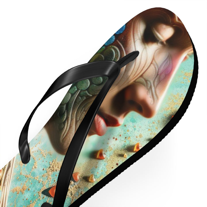 Cosmic Mandala Essence - Flip Flops - Shoes - g(0D·IO) - XL - Black sole -