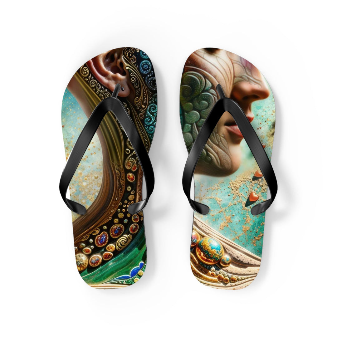 Cosmic Mandala Essence - Flip Flops - Shoes - g(0D·IO) - M - Black sole -