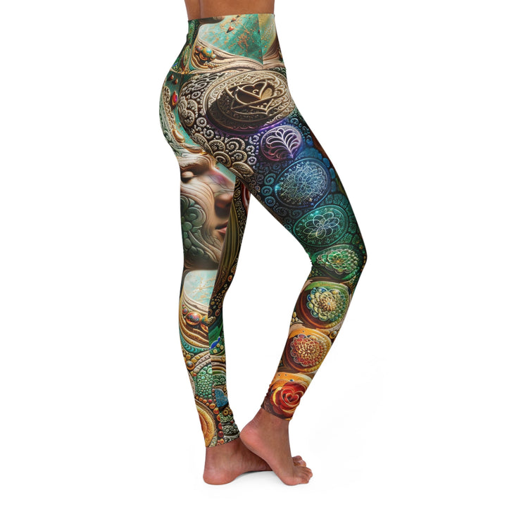 Cosmic Mandala Essence - High Waisted AOP Yoga Leggings - All Over Prints - g(0D·IO) - XS - -