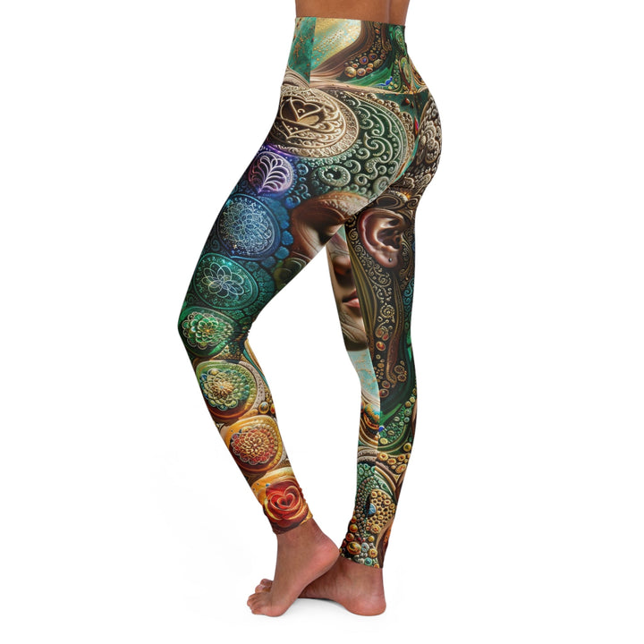 Cosmic Mandala Essence - High Waisted AOP Yoga Leggings - All Over Prints - g(0D·IO) - XS - -