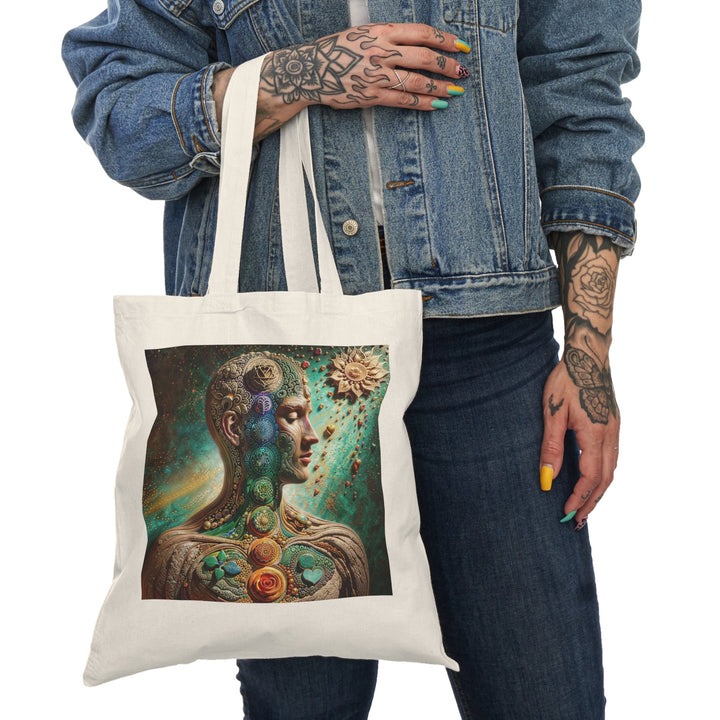 Cosmic Mandala Essence - Natural Tote Bag - Bags - g(0D·IO) - 15" x 16" - Natural -