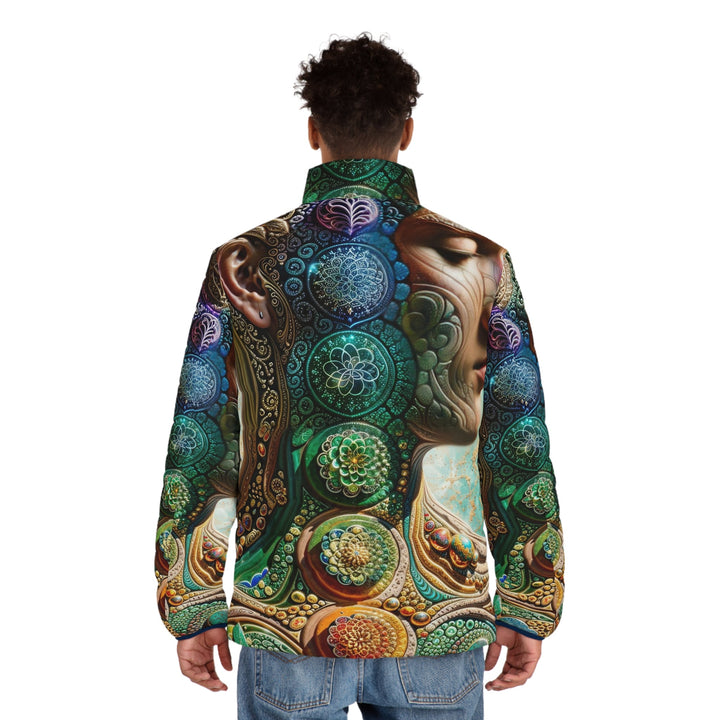 Cosmic Mandala Essence - Puffer Jacket - All Over Prints - g(0D·IO) - S - Black zipper -