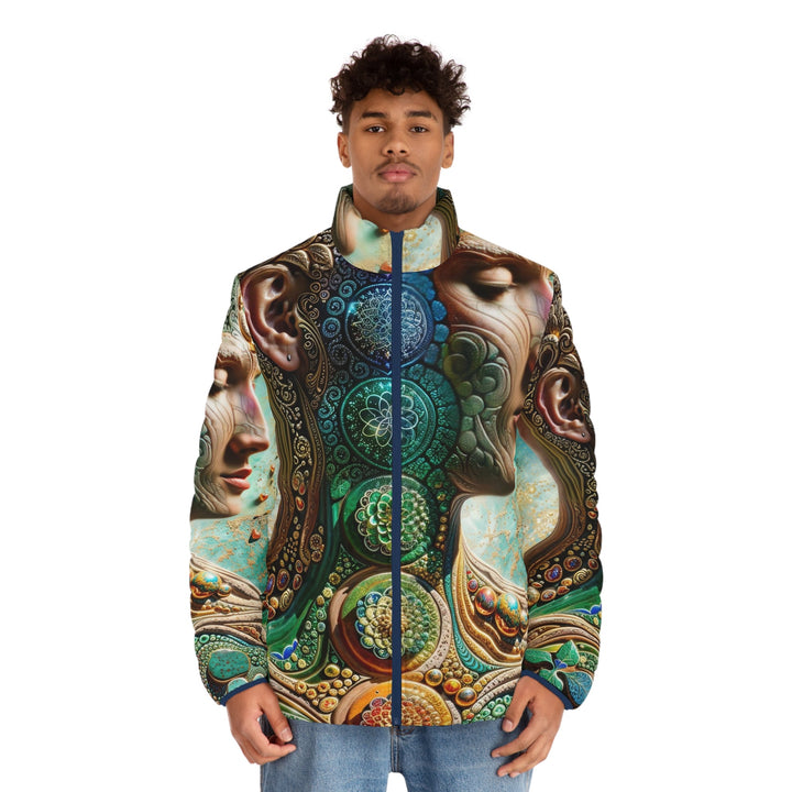 Cosmic Mandala Essence - Puffer Jacket - All Over Prints - g(0D·IO) - S - Black zipper -