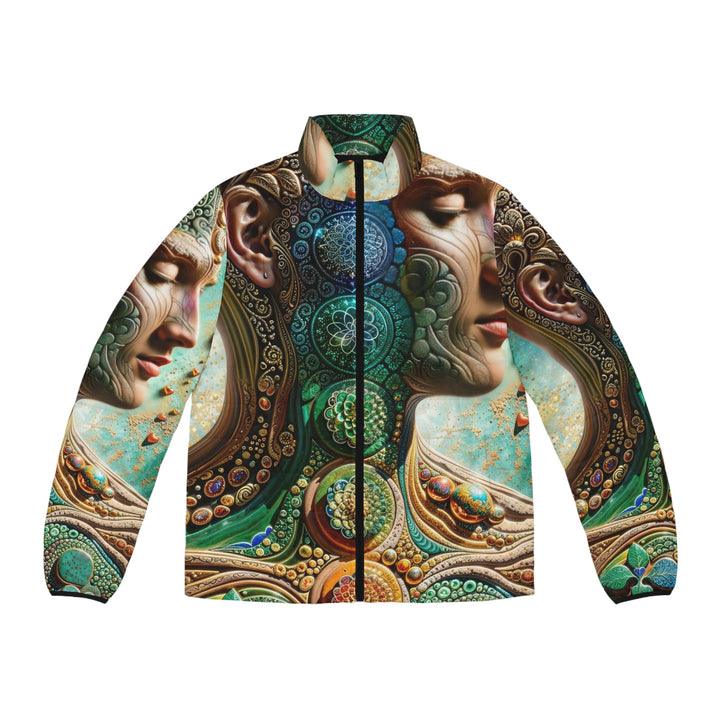 Cosmic Mandala Essence - Puffer Jacket - All Over Prints - g(0D·IO) - S - Black zipper -