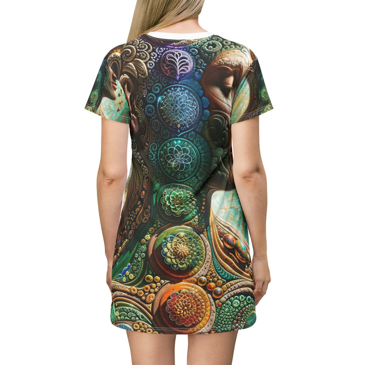 Cosmic Mandala Essence - T-Shirt Dress - All Over Prints - g(0D·IO) - XS - -