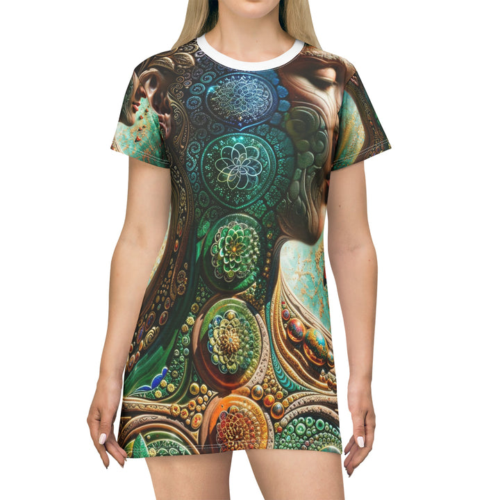 Cosmic Mandala Essence - T-Shirt Dress - All Over Prints - g(0D·IO) - XS - -