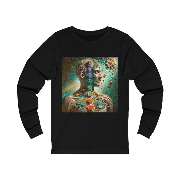 Cosmic Mandala Essence - Unisex Jersey Long Sleeve Tee - Long-sleeve - g(0D·IO) - S - Black -