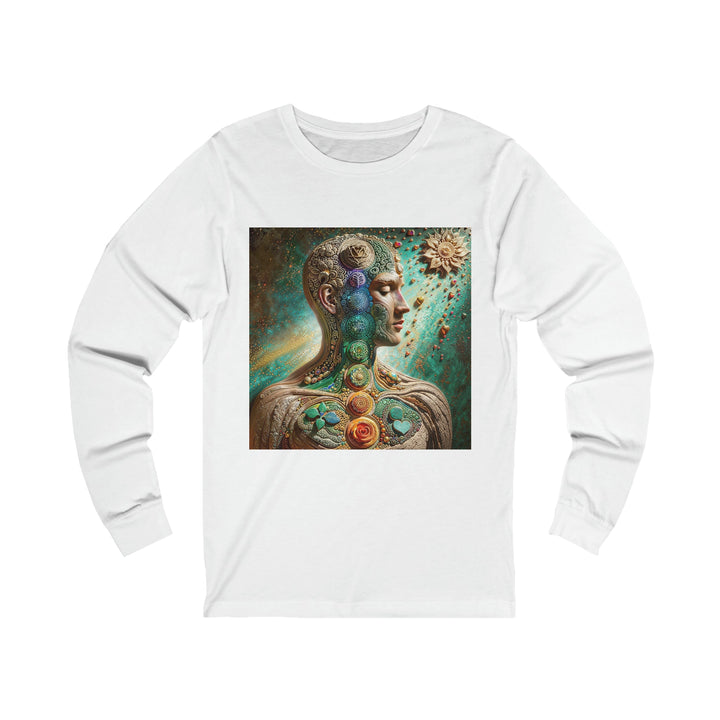 Cosmic Mandala Essence - Unisex Jersey Long Sleeve Tee - Long-sleeve - g(0D·IO) - S - White -