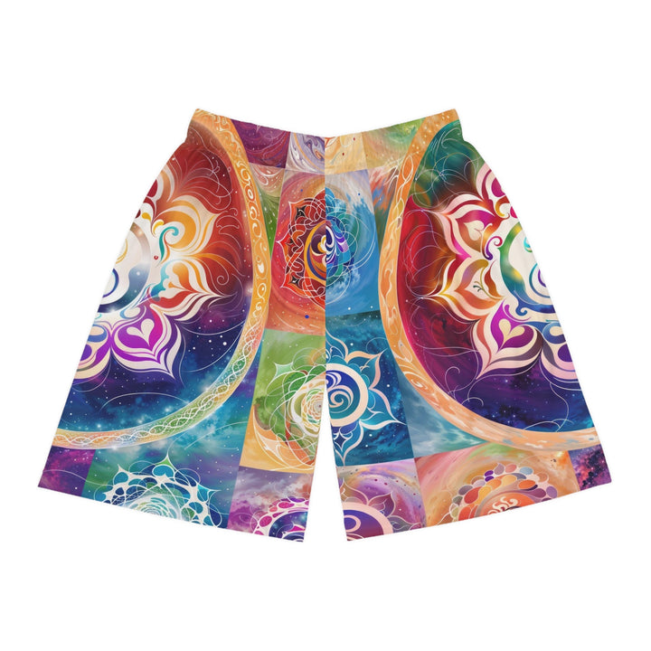 Cosmic Mandala Symphony - AOP Basketball Shorts - All Over Prints - g(0D·IO) - Seam thread color automatically matched to design - XS -