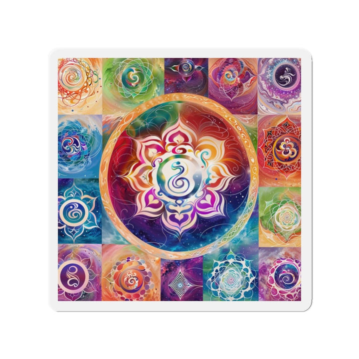 Cosmic Mandala Symphony - Die-cut Magnet - Home Decor - g(0D·IO) - 2" x 2" - Die-Cut - 1 pc