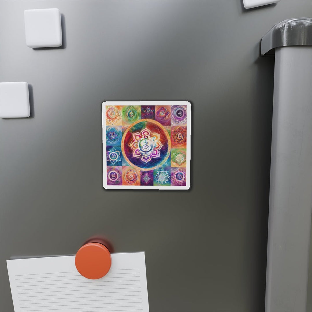 Cosmic Mandala Symphony - Die-cut Magnet - Home Decor - g(0D·IO) - 6 × 6" - Die-Cut - 1 pc