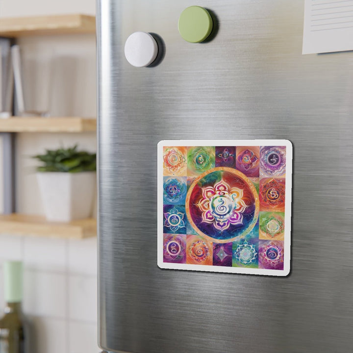 Cosmic Mandala Symphony - Die-cut Magnet - Home Decor - g(0D·IO) - 6 × 6" - Die-Cut - 1 pc